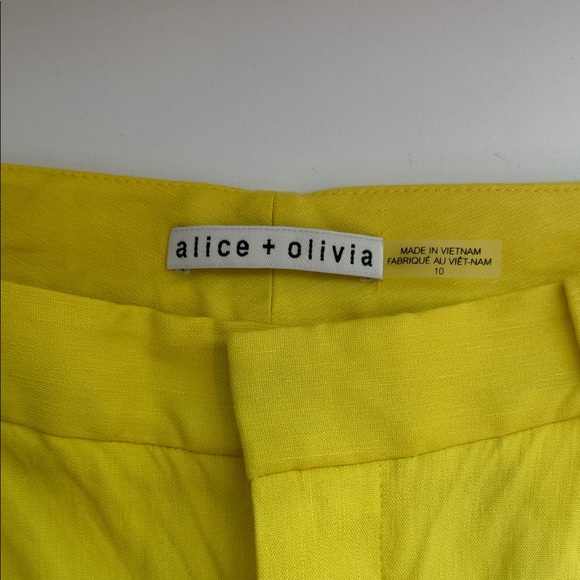 Alice + Olivia Vibrant Yellow High Waist Shorts - Picture 3 of 4